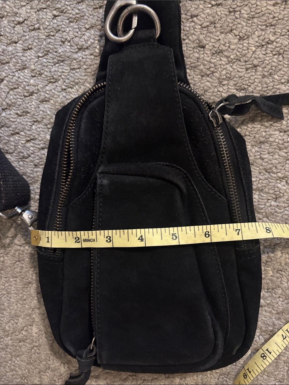 Free People Hudson Suede Sling Bag in Black - Picture 11 of 11